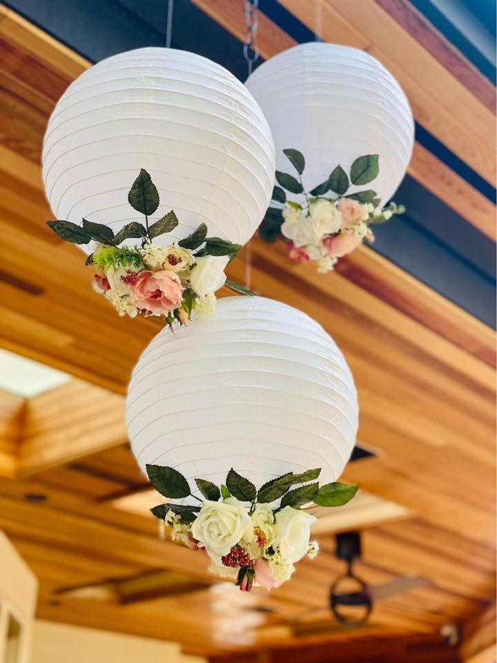 White Hanging Paper Lanterns for Wedding Party Decorations, 4 Size - If you say i do