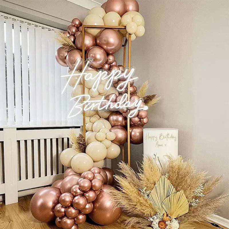 128 Piece Rose Gold & Pink White Balloon Decoration Kit Perfect for Parties! - If you say i do