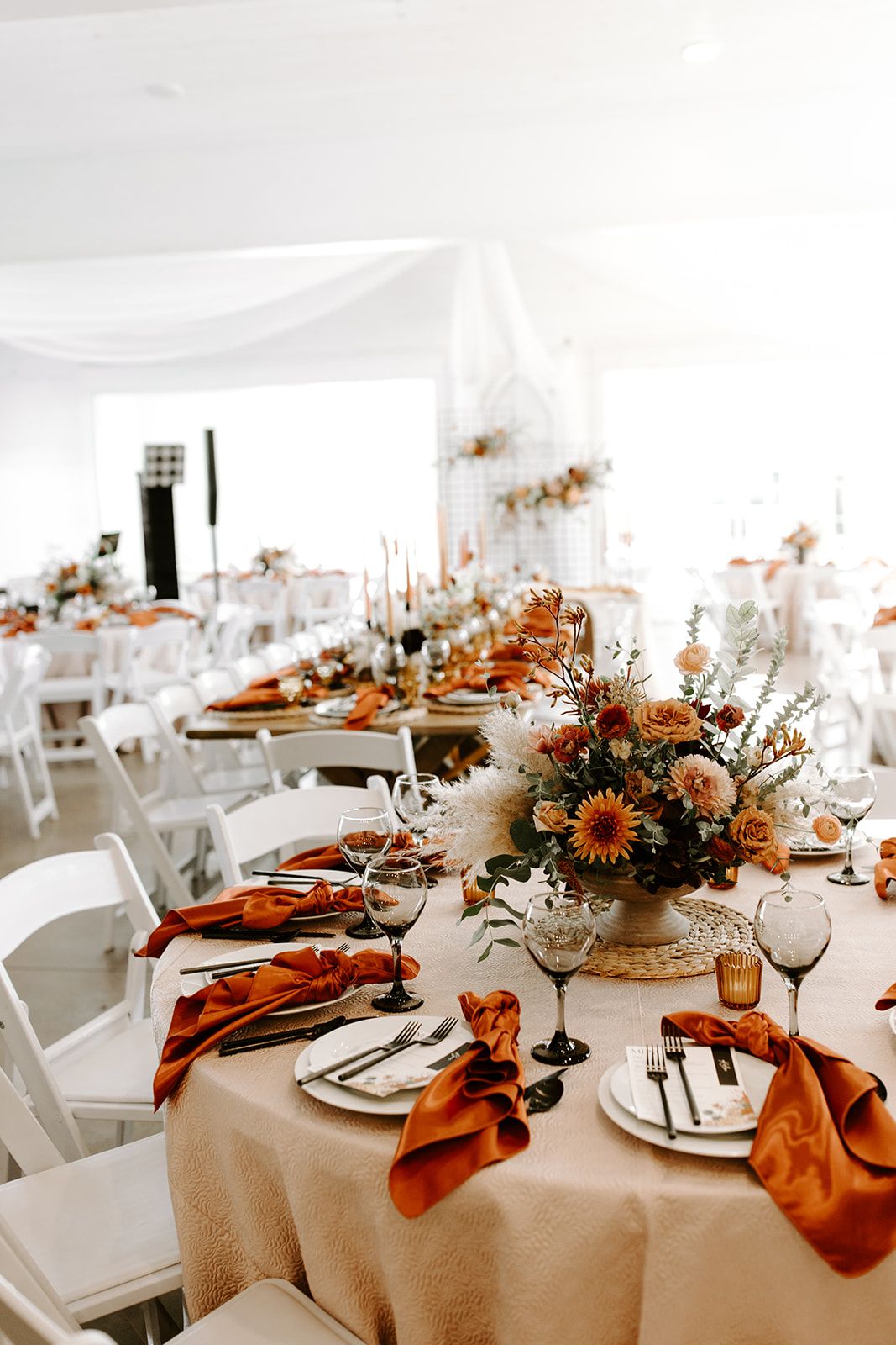 50pcs Burnt Orange Satin Napkins 17x17 Inch Wedding Napkins, Decorative Wedding Reception Napkins Square Table Napkins, Silky Satin Cloth Napkins for Restaurant Graduation Party
