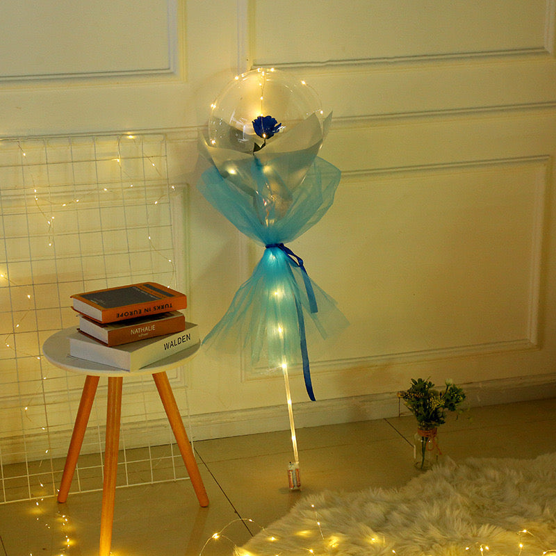 Reusable LED Bobo Balloon Rose Flower Bouquet for Party and Wedding Decorations