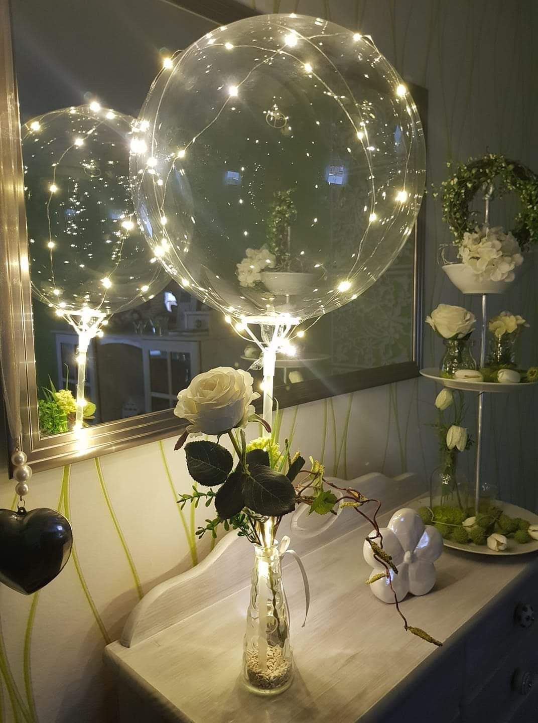 Reusable LED Bobo Balloons with Sticks for Weddings, Birthdays & More Parties