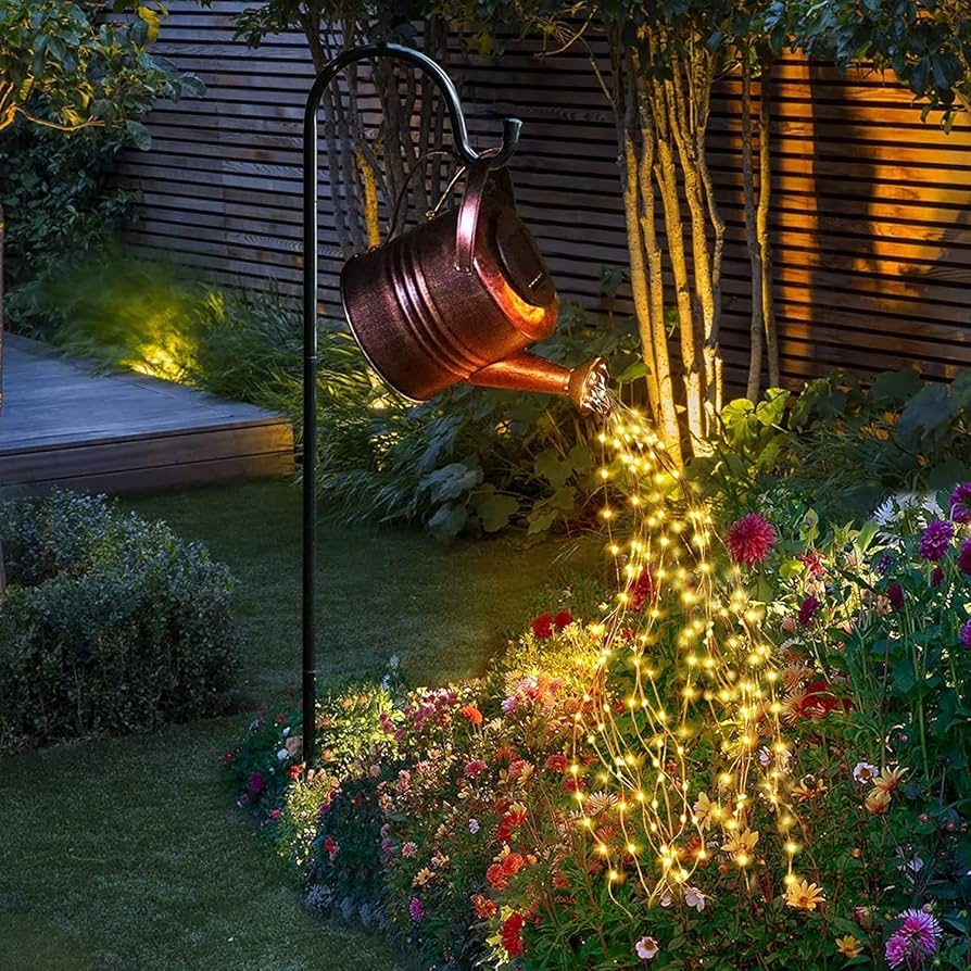 LED Copper Wire Firework Light Watering Can with Light