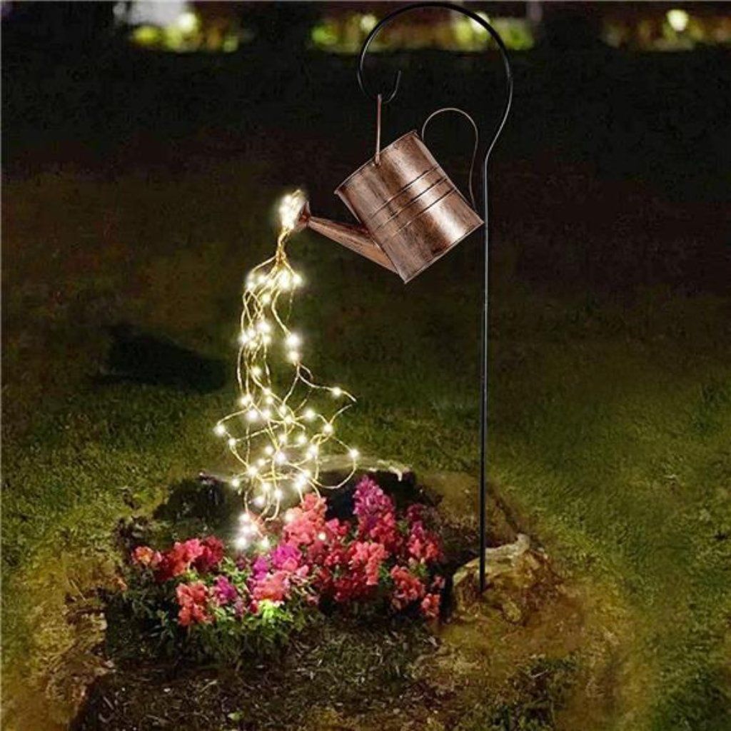 LED Copper Wire Firework Light Watering Can with Light