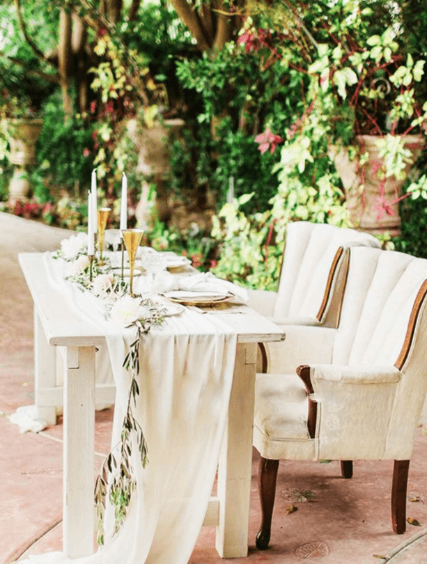 10ft White Chiffon Table Runner for Wedding - White Table Runner, Sheer Party Decor, Rustic Runners - If you say i do