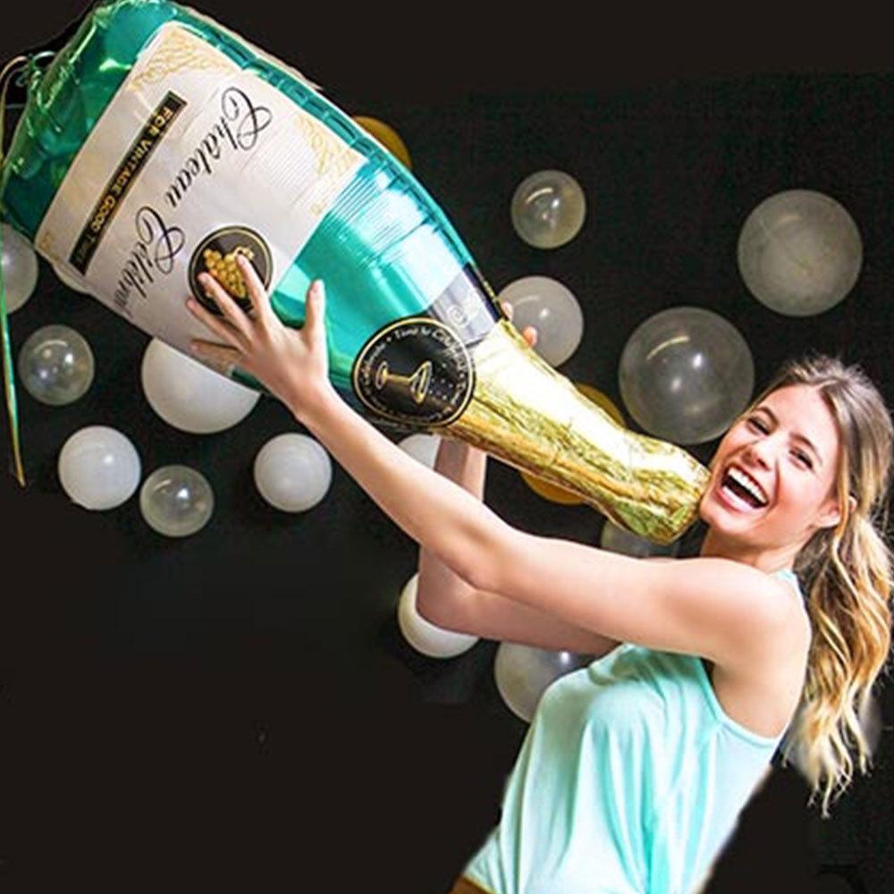 42pcs Large Size Champagne Bottle Balloons Set Party Balloons Garland for Decorations, Christmas Eve, Bridal Hen/Bachelorette Party Baby Shower - If you say i do