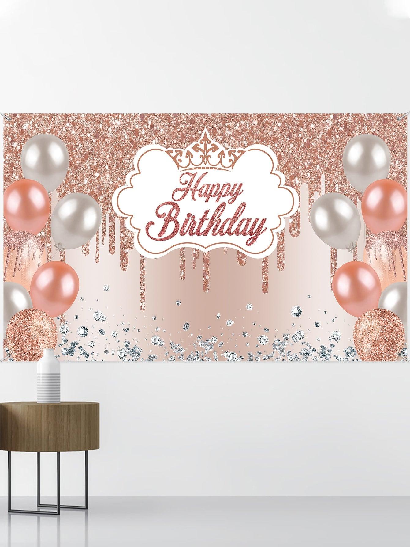 1pc Balloon Pattern Birthday Party Backdrop Background Cloth - If you say i do