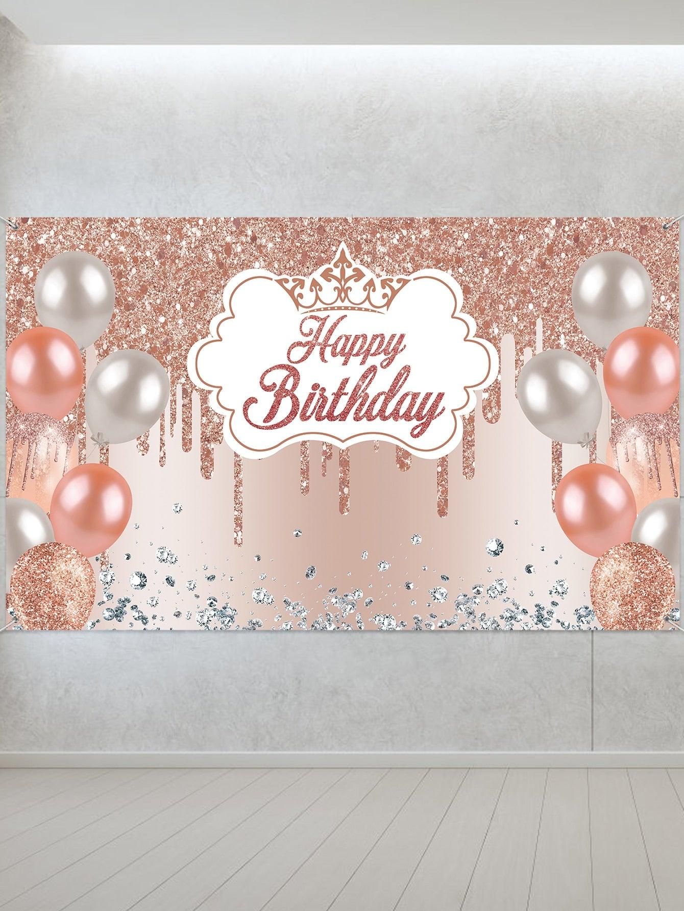 1pc Balloon Pattern Birthday Party Backdrop Background Cloth - If you say i do