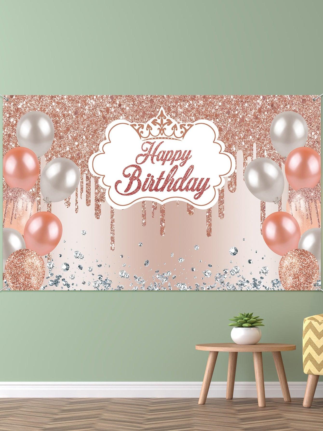 1pc Balloon Pattern Birthday Party Backdrop Background Cloth - If you say i do