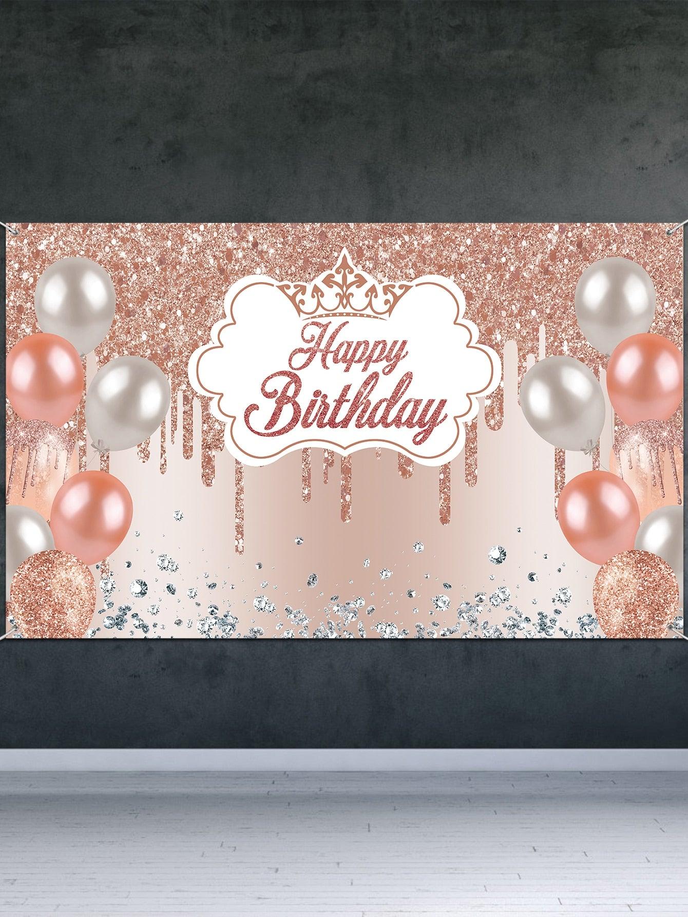 1pc Balloon Pattern Birthday Party Backdrop Background Cloth - If you say i do