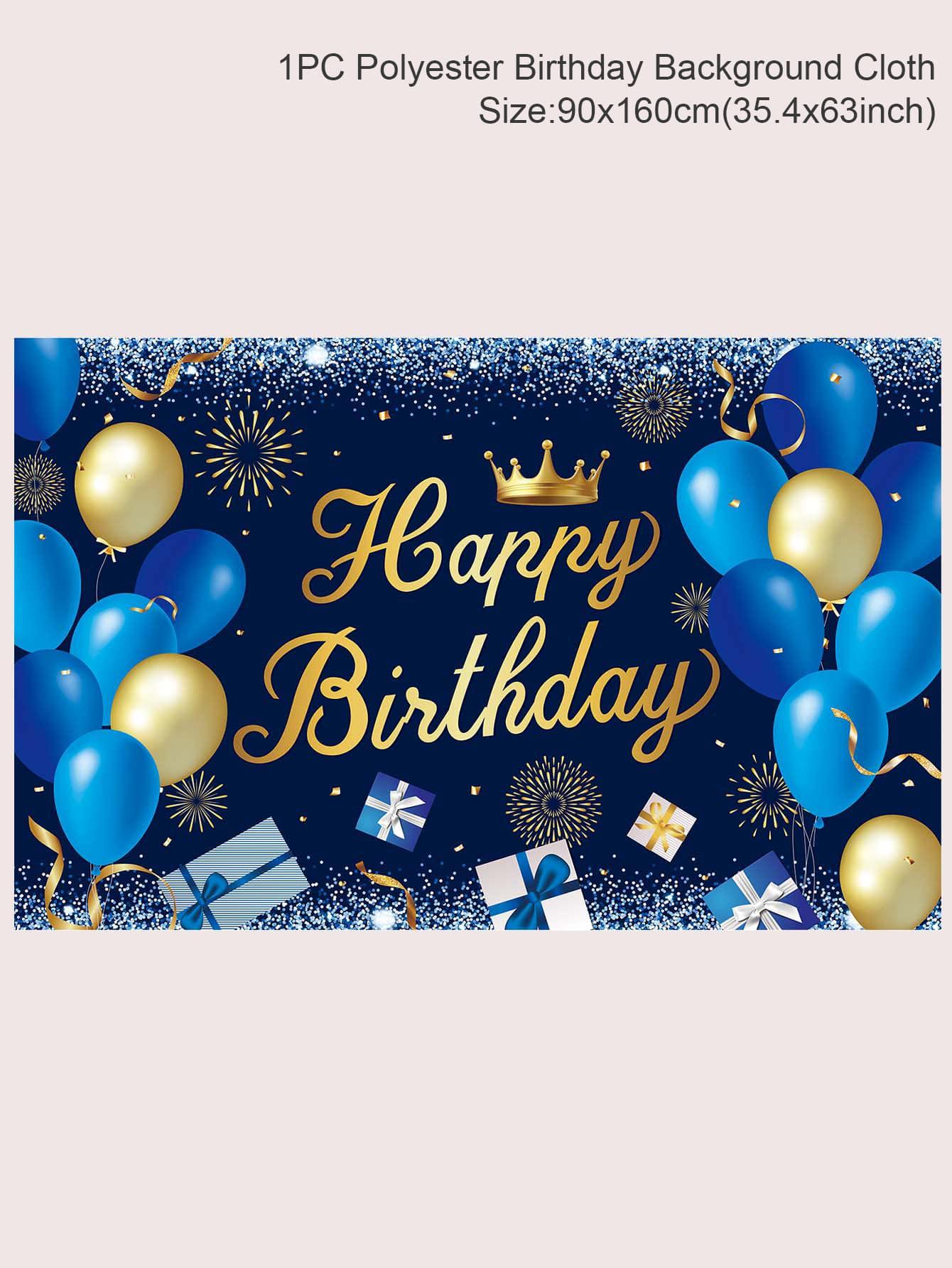 Navy and Gold Birthday Party Decorative Background Cloth - If you say i do