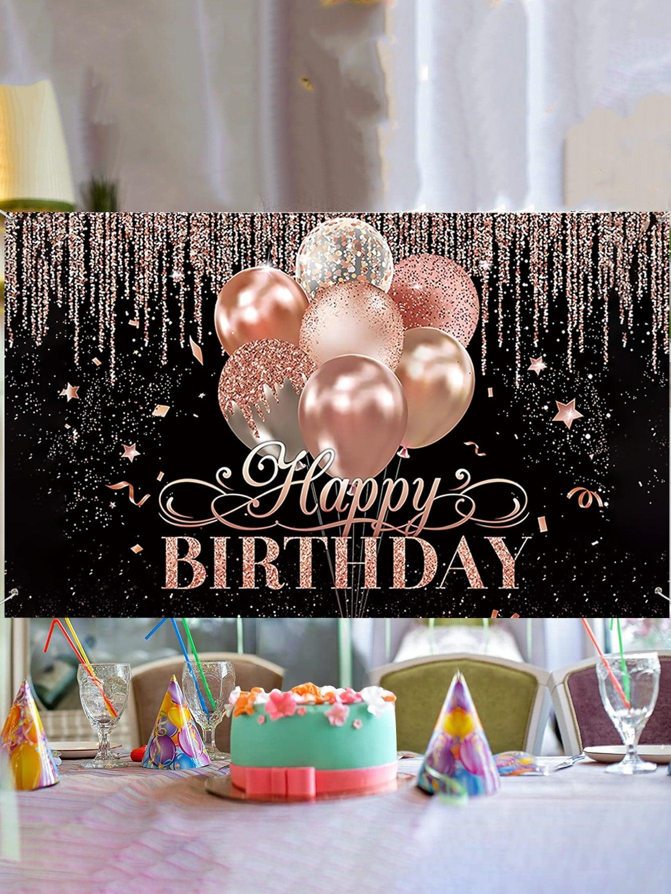 1pc Balloon & Slogan Graphic Birthday Backdrop Decorative Background Cloth - If you say i do