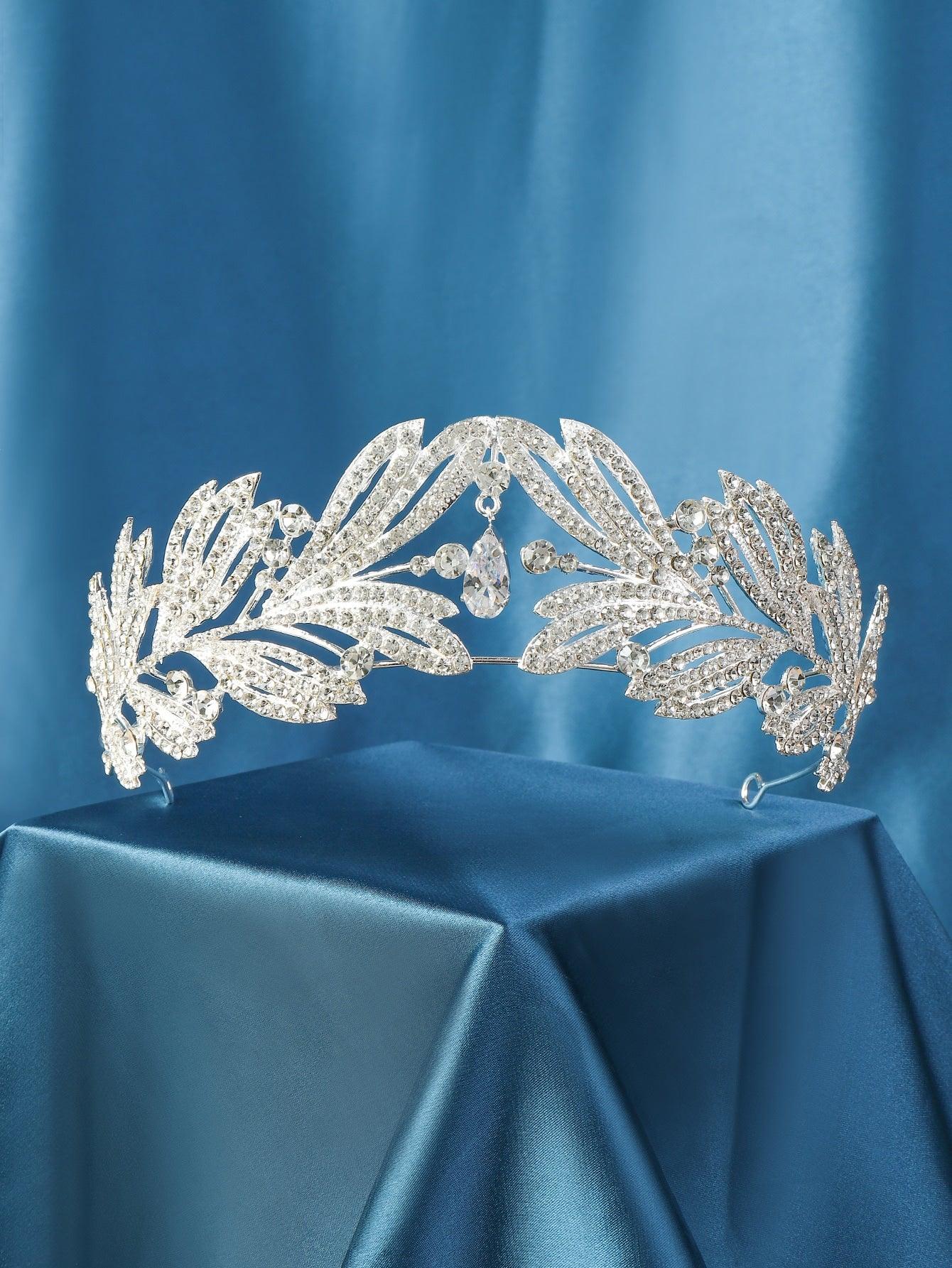 Rhinestone Leaf Decor Bride Headband - If you say i do