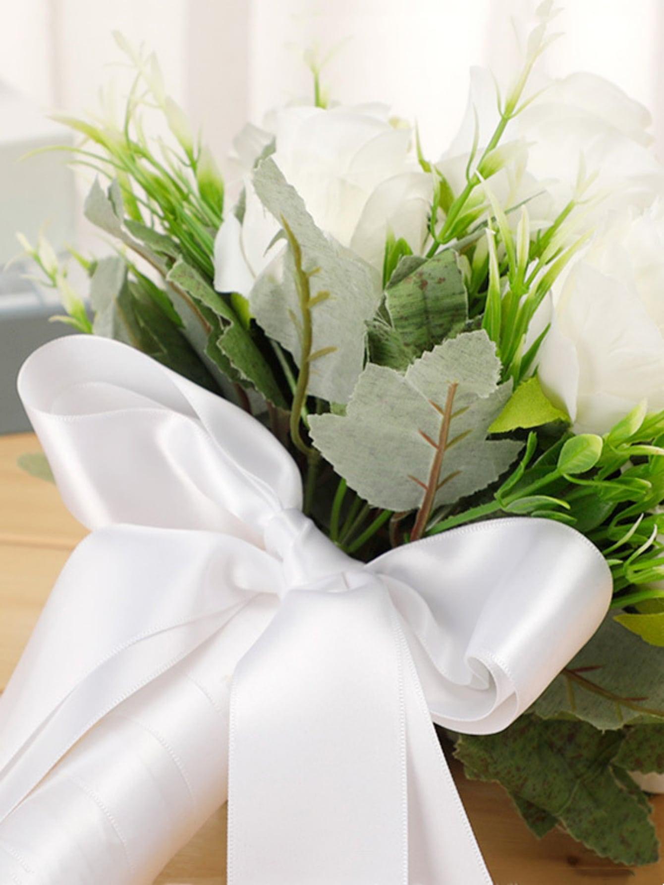 1pc Fabric Artificial Flower Bouquet For Wedding Ceremony - If you say i do