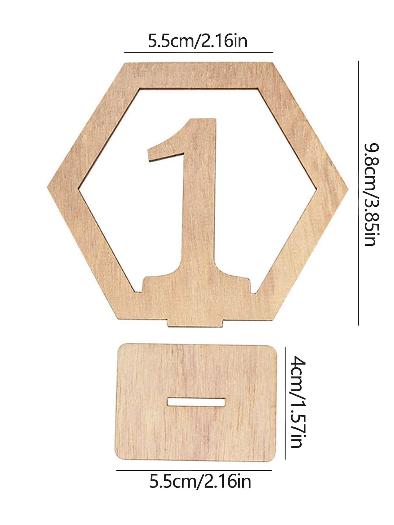 10pcs/set Wooden Party Direction Sign, Creative Number & Geometric Design Table Sign For Party - If you say i do