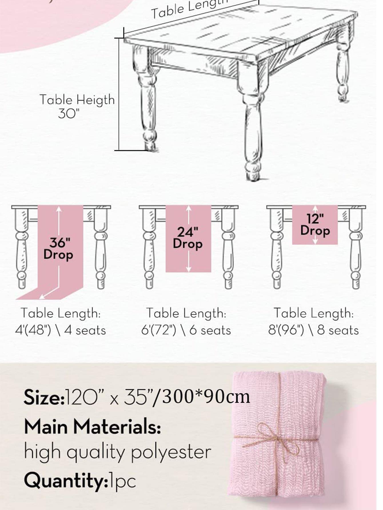 1pc Wedding Reception Table Runner, 90x300cm Pink Table Decoration Mesh For Home Party Decor - If you say i do