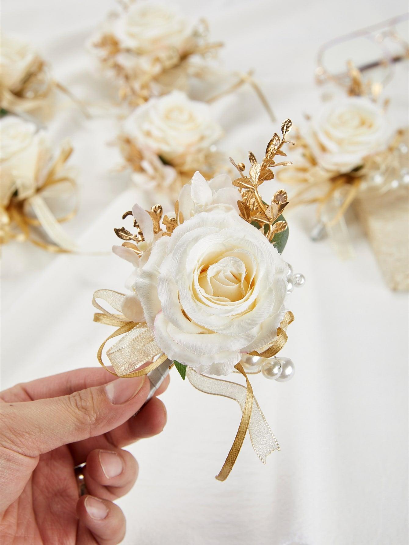 6pcs Flower Decor Boutonniere - If you say i do