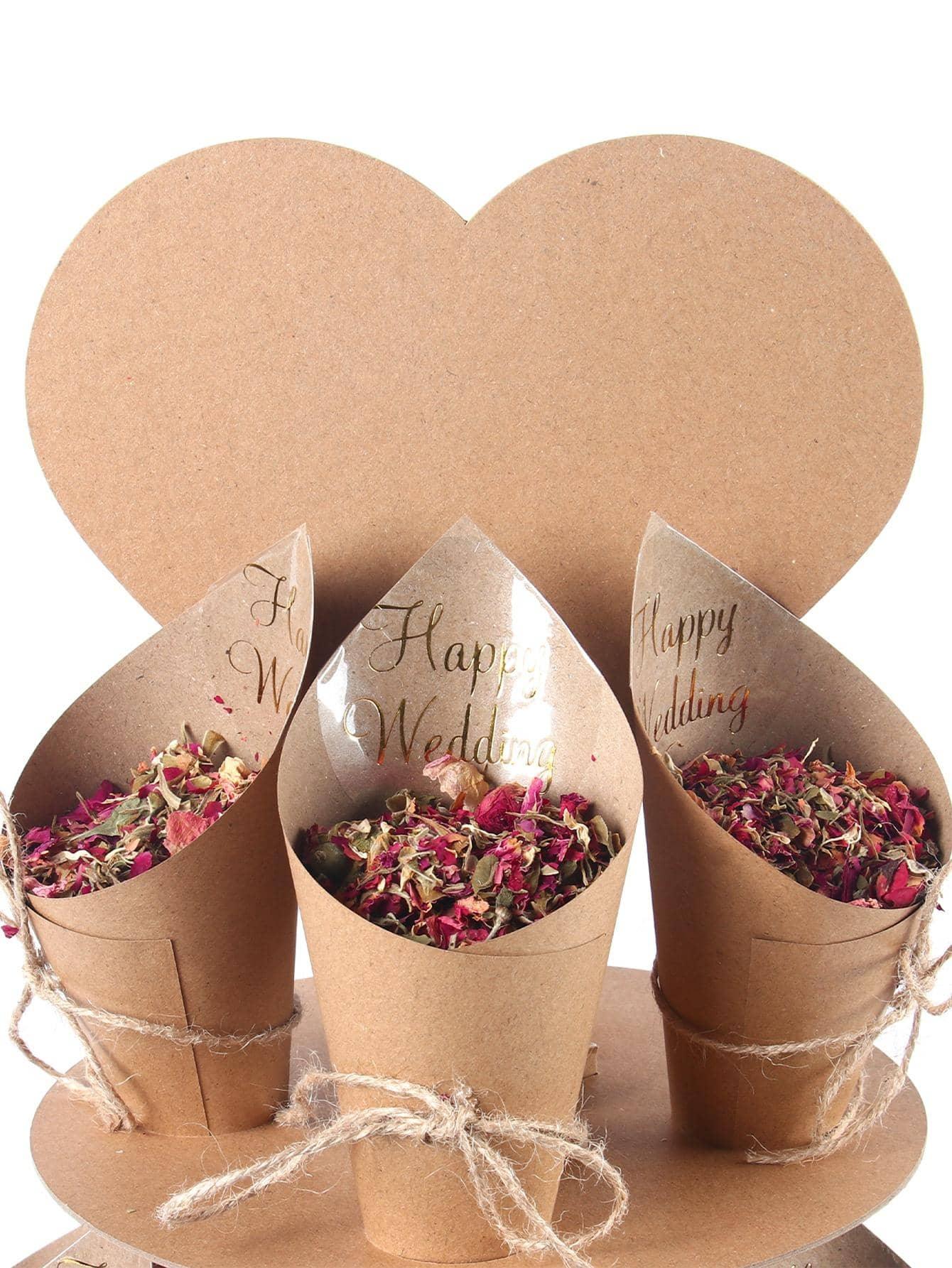 57pcs Flower Paper Cone Holder Set, Modern Paper Cone Holder Set For Wedding Send off - If you say i do