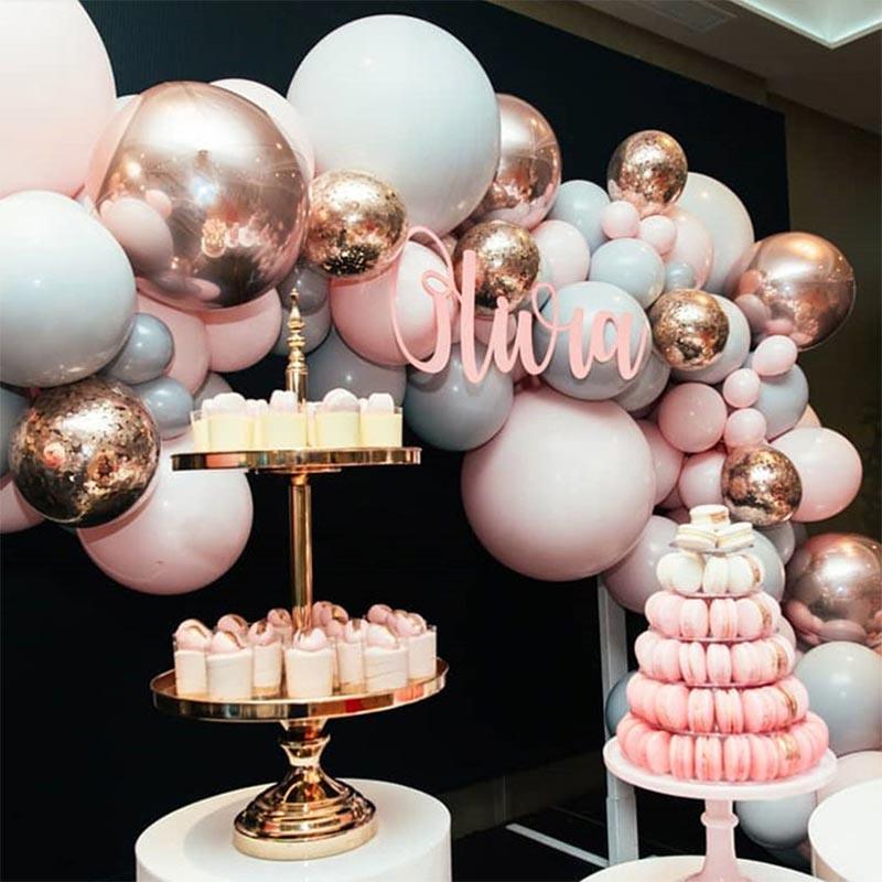 167Pcs/set Pink and Grey Balloon Arch Kit Set Birthday Wedding Baby Shower Bridal Shower Garland Decor - If you say i do