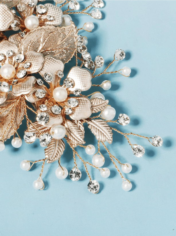Rhinestone & Flower Decor Bridal Hair Clip - If you say i do