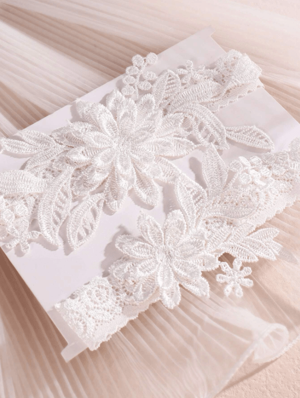 2pcs Floral Embroidery Appliques Bridal Thigh Belt - If you say i do