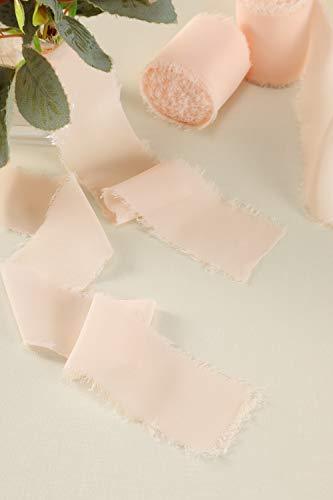 Rose Petal Chiffon Ribbon Fringe Sample Color Swatches 1-3/4" x 5Yd, 4 Rolls Handmade Ribbons for Wedding Invitations Bouquets Backdrop Decorations - If you say i do