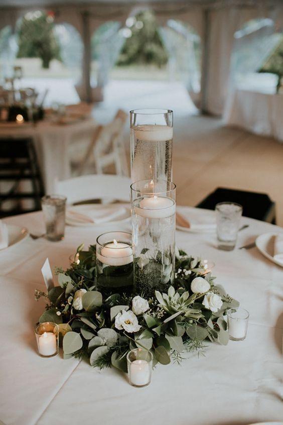 5 pcs 6.5ft Seeded Eucalyptus Garland with White Flowers for Party Wedding Table Decor - If you say i do