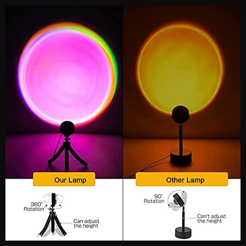 16 Colors Sunset Lamp Projector 360 Degree Rotation Color Changing Rainbow Projection Light Romantic Visual LED Light - If you say i do