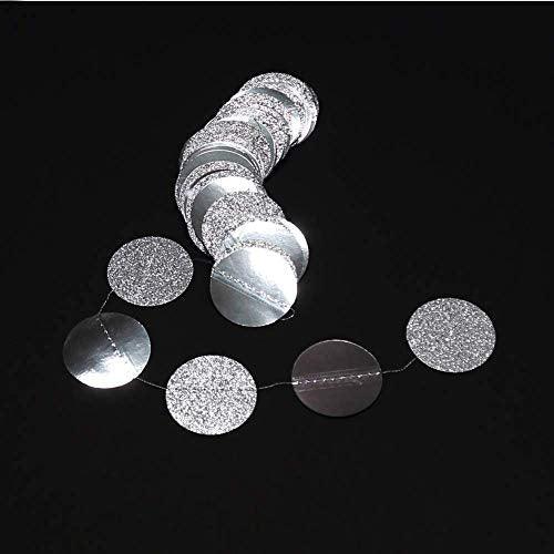 4 Strings Glitter Silver Circle Dots Garland Hanging Polk Dot Streamer Party Decoration String Banner Backdrop - If you say i do