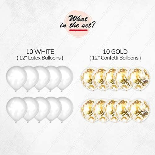 Gold Happy Birthday Balloons Banner Birthday Party Decorations Set for Men and Women with Latex and Confetti Balloons Supplies - If you say i do