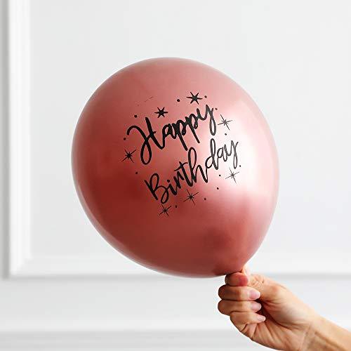 12inch 50pcs Rose Gold Chrome Metallic Latex Balloons Printed Happy Birthday Balloons and Rose Gold Confetti Balloons - If you say i do