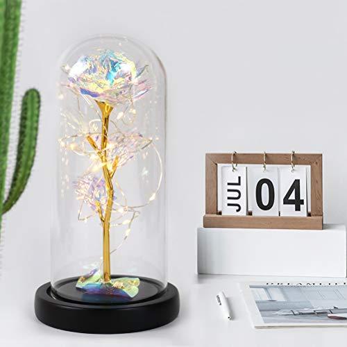 Christmas Rose Gift for her,Women's Gift Birthday Gifts Colorful Artificial Flower Rose Gift Led Light String on Colorful Flower - If you say i do