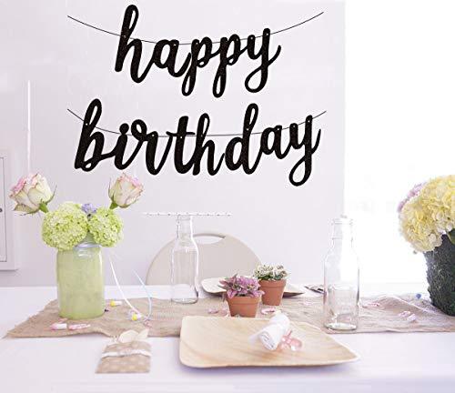 Black Happy Birthday Alphabet Banner for Birthday Party Decorations - If you say i do