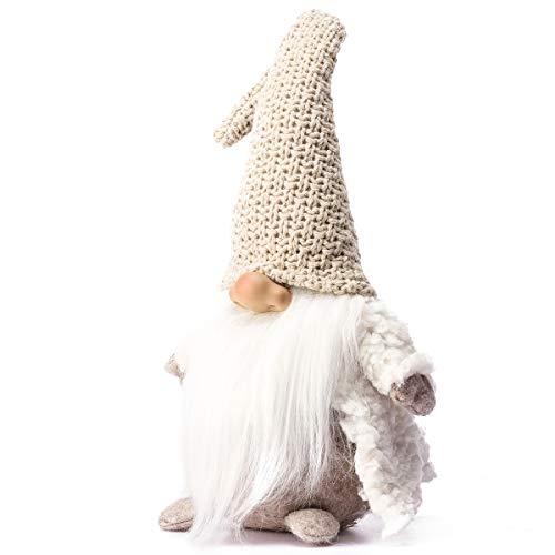 Holiday Gnome Handmade Swedish Tomte, Christmas Elf Decoration Swedish Gnomes tomte 16 Inches (Khaki) - If you say i do