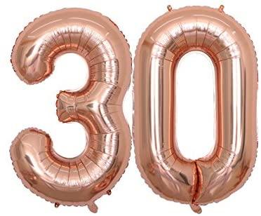 40 inch Jumbo 30 Rose Gold Foil Balloons for 30th Birthday Party Supplies,Anniversary Events Decorations - If you say i do