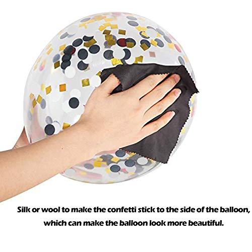 72 Pack Black Gold Confetti Balloons Kit, Black Gold White Balloons and Gold Confetti with Ribbons for Birthday Wedding Baby Shower Party Decorations - If you say i do