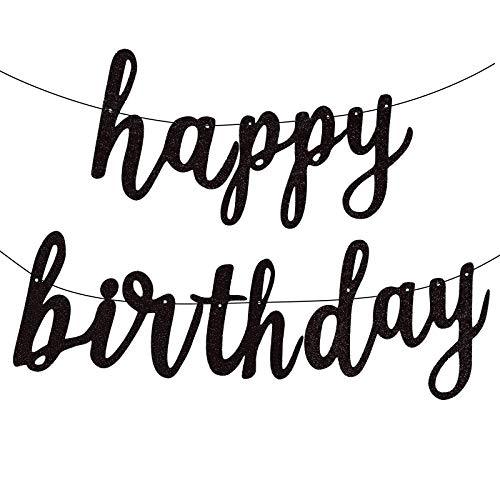 Black Happy Birthday Alphabet Banner for Birthday Party Decorations - If you say i do