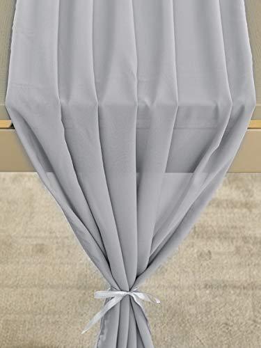 10ft Light Gray Chiffon Table Runner 28x120 Inches Romantic Wedding Runner Sheer Bridal Party Decorations - If you say i do