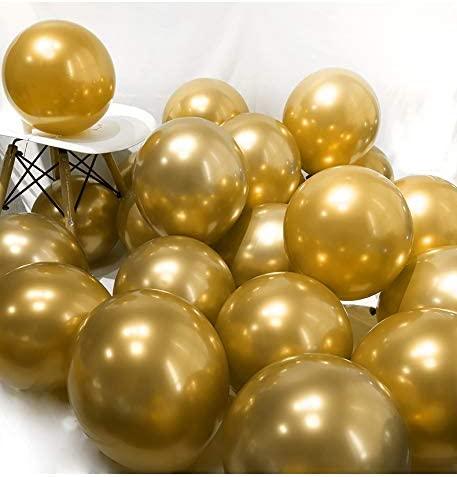 3.2g 12Inch 100pcs Metallic Chrome Balloon in Gold for Wedding Birthday Party Decoration - If you say i do