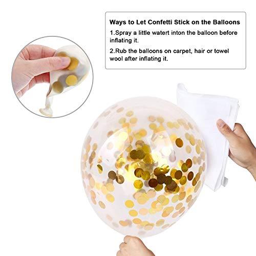 Navy Blue and Gold Confetti Balloons, 50 pcs 12 inch Pearl White and Gold Metallic Chrome Birthday Balloons for Celebration Graduation Party Balloons - If you say i do