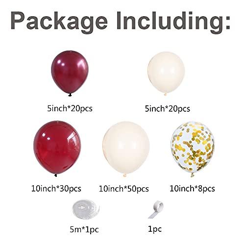 Burgundy Balloon Garland Kit, 117pcs 5/12inch Burgundy Balloons Blush Balloons Gold Confetti Balloons for Wedding Bachelorette Birthday - If you say i do