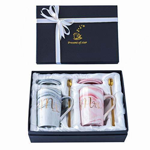 Mr and Mrs Coffee Mugs - Wedding Gifts for Bride and Groom - Gifts for Bridal Shower Engagement Wedding and Married Couples Anniversary - If you say i do