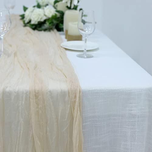 10FT Cream Cheesecloth Table Runner, Gauze Fabric Boho Wedding Arbor Decor - If you say i do