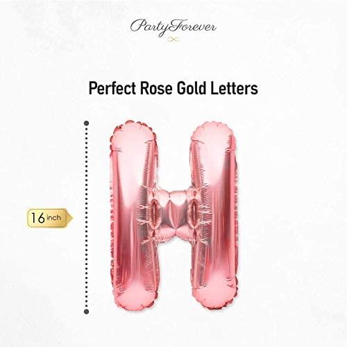 Rose Gold Happy Birthday Balloons Banner 16inch Tall Set for Her Birthday Party Decorations and Supplies Kit - If you say i do