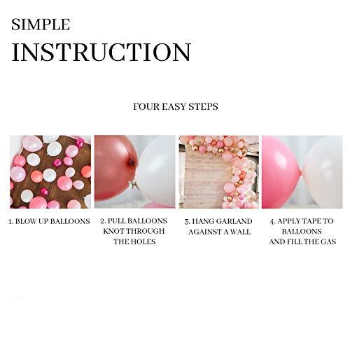 Rose Gold Balloons 140 Pack 12 Inch Gold and Pink Balloons and Pink Confetti Balloons Garland Arch Kit for Bridal Shower Baby Shower Party Decoration - If you say i do