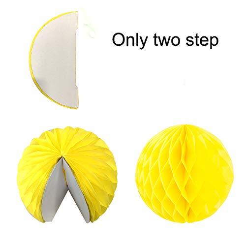 Tissue Paper Pom Poms Flower Fan and Honeycomb Balls for Birthday Baby Shower Wedding Festival Decorations - Yellow - If you say i do