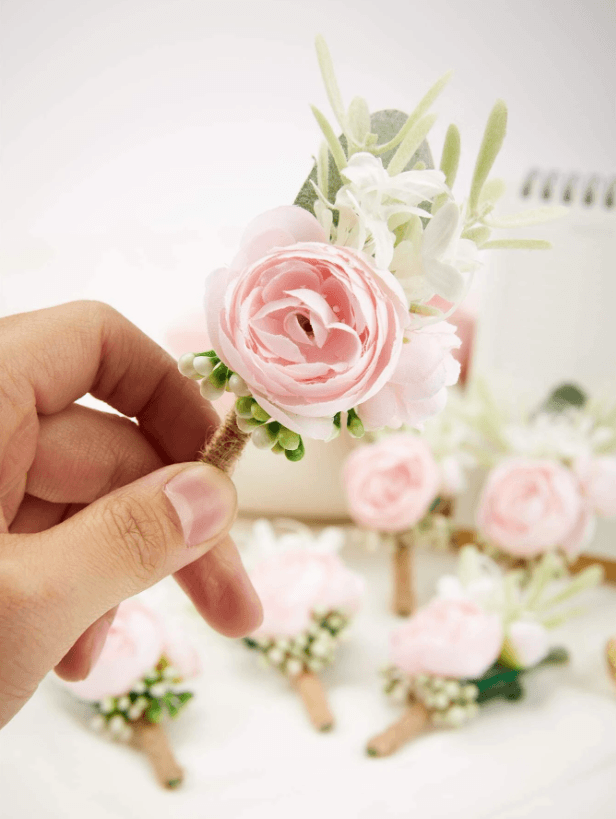 6pcs Flower Decor Boutonniere for Weddings - If you say i do