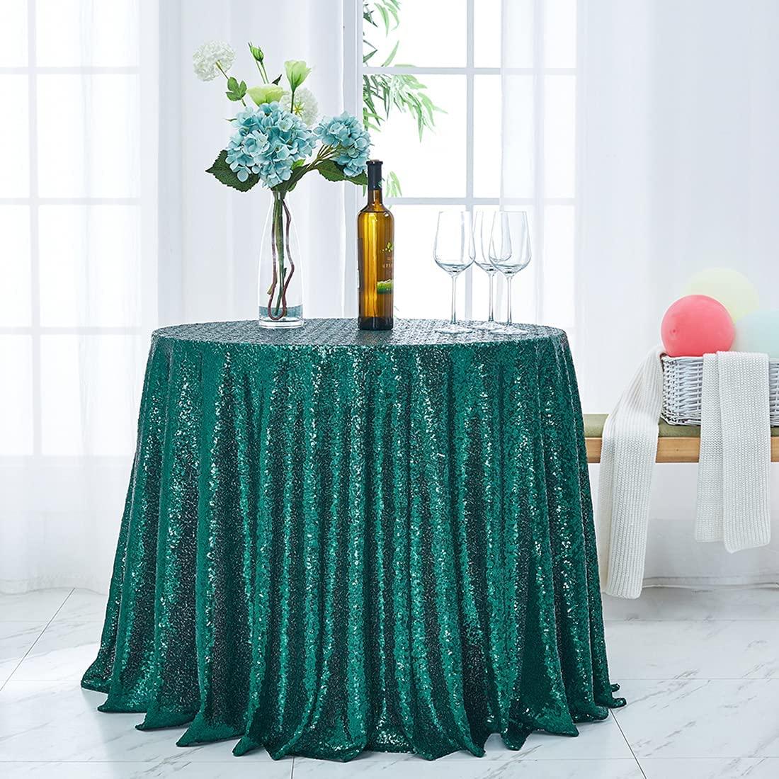 120 inch Round Sequin Tablecloth Wedding Arch, Glitter Tablecloth Arbor for Bridal Shower Decorations, Birthday, Wedding - If you say i do