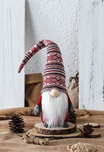 Gnome Handmade Swedish Tomte, Christmas Elf Decoration Ornaments Thanks Giving Day Gifts Swedish Gnomes tomte (Red Stripe - 19 Inches) - If you say i do