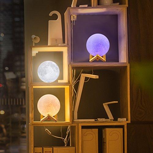 Moon Lamp, 16 Colors LED Night Light 3D Printing Moon Light with Stand & Remote/Touch Control and USB Rechargeable - If you say i do