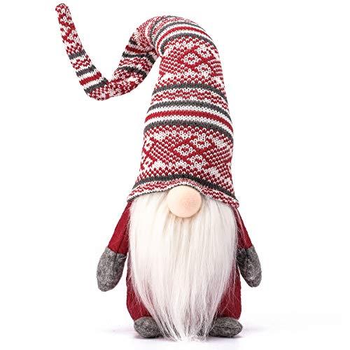 Gnome Handmade Swedish Tomte, Christmas Elf Decoration Ornaments Thanks Giving Day Gifts Swedish Gnomes tomte (Red Stripe - 19 Inches) - If you say i do